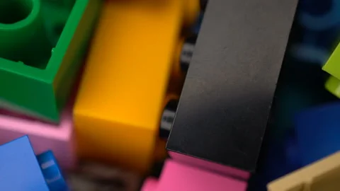 Footage motion colorful plastic constructor rotate background texture. 스톡 동영상 94241121