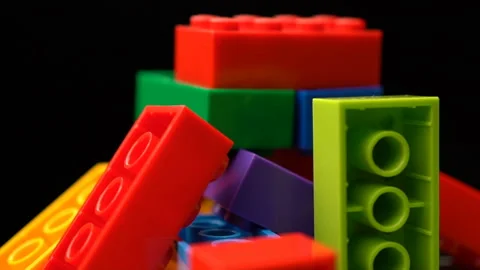 Footage motion colorful plastic constructor rotate background texture. 스톡 동영상 94241222