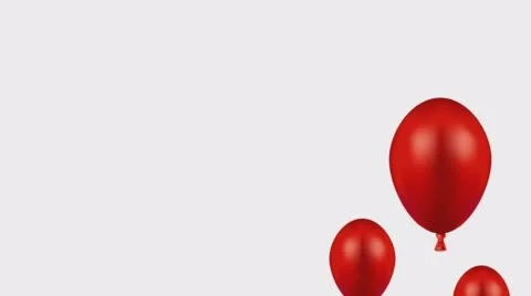 Footage motion red ballons  background. 4K video Stock Footage 63149977