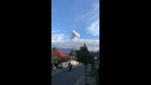 Footage of mount marapi eruption Stock Footage 310457544