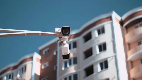 Footage of moving under secure cameras Stock Footage 142859555