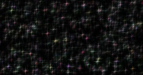 Footage of multi-colored shines asterisks on a black background 4K 3D. New year Stock Footage 197874014