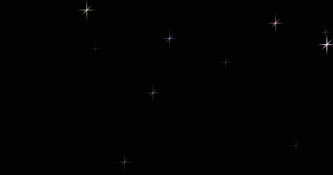 Footage of multi-colored shines asterisks on a black background 4K 3D. New year Stock-Footage 198415699