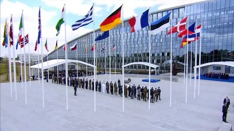 Footage of NATO Summit opening ceremony and heads of government - 2018 Stock Footage