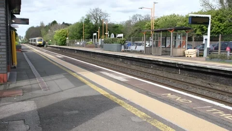 Footage of a Network Rail passenger commuter train Stock Footage 291081805