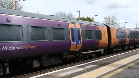 Footage of a Network Rail passenger commuter train Stock Footage 291083044