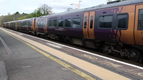 Footage of a Network Rail passenger commuter train Stock Footage 291086970