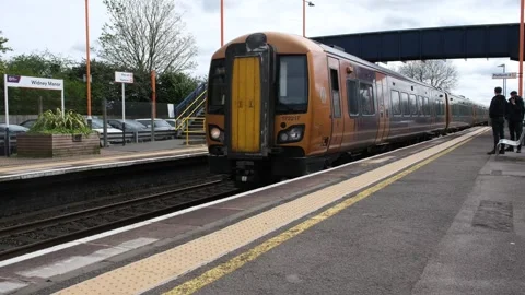 Footage of a Network Rail passenger commuter train Stock Footage 291087970