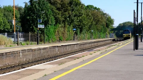 Footage of a Network Rail passenger commuter train Stock Footage 291412460