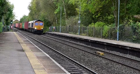 Footage of a Network Rail passenger commuter train Stock Footage 291415768