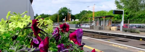 Footage of a Network Rail passenger commuter train Stock Footage 291552527