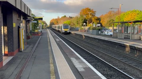 Footage of a Network Rail passenger commuter train Stock Footage 292372908