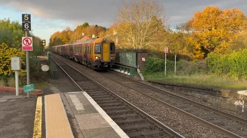 Footage of a Network Rail passenger commuter train Stock Footage 292373951