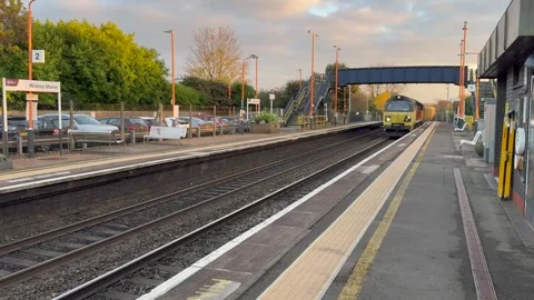 Footage of a Network Rail passenger commuter train Stock Footage 292374322
