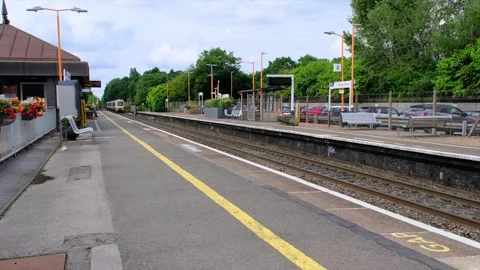 Footage of a Network Rail passenger commuter train Stock Footage 292375713