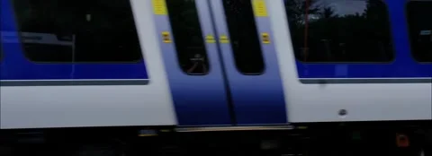 Footage of a Network Rail passenger commuter train Stock Footage 292375766