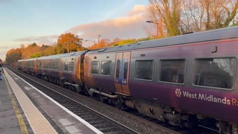 Footage of a Network Rail passenger commuter train Stock Footage 292375848