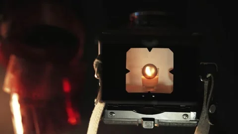 Footage of old camera candle Stock Footage 168688254