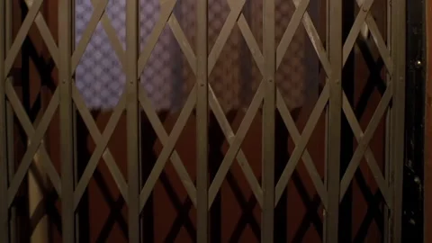 Footage of an Old Communist Elevator Lift Running From Floor to Floor in Stock Footage 166487670
