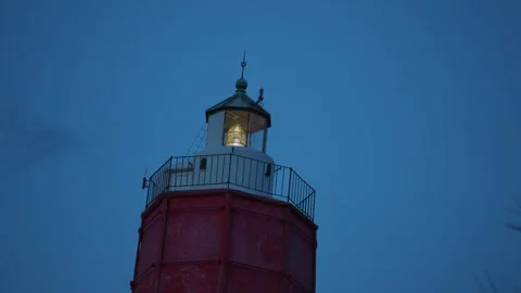 Footage of an old lighthouse at dusk Stock Footage 291389171