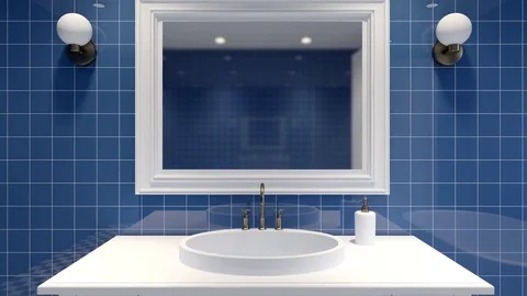 Footage. Panorama of the bathroom. Computer Animation Stock Footage 77355609