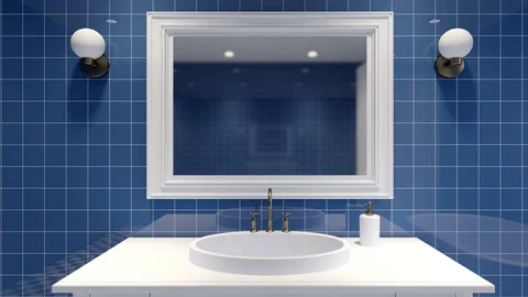 Footage. Panorama of the bathroom. Computer Animation Stock Footage 77355652