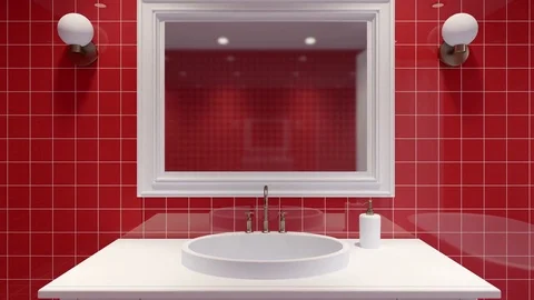 Footage. Panorama of the bathroom. Computer Animation Stock Footage 77355799