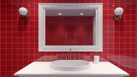 Footage. Panorama of the bathroom. Computer Animation Stock Footage 77355912