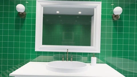Footage. Panorama of the bathroom. Computer Animation Stock Footage 77357129