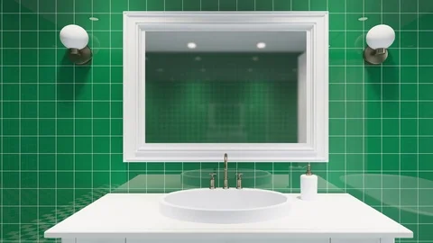Footage. Panorama of the bathroom. Computer Animation Stock Footage 77357165