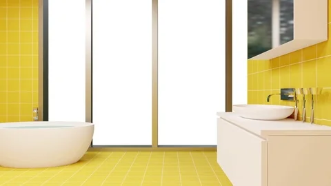 Footage. Panorama of the bathroom. Computer Animation Stock Footage 77365300