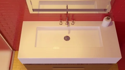 Footage. Panorama of the bathroom. Computer Animation Stock Footage 77365366