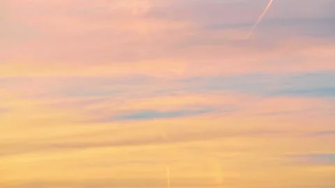 Footage of passing clouds in the sky during sunset in summer Stock Footage 270218578
