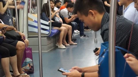 Footage people at Mrt Train Stock Footage 103697017