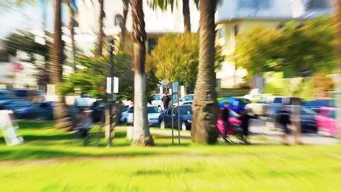 Footage of people walking in park while talking to one another. Stock Footage 85456714