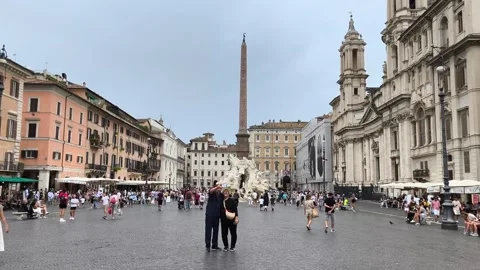A footage of Piazza Navona Stock Footage 316075430