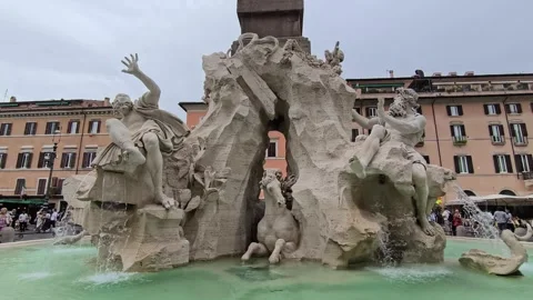 A footage of Piazza Navona Stock Footage 316075448