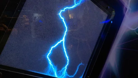 Footage of plasma lighting in screen 스톡 동영상 108668348