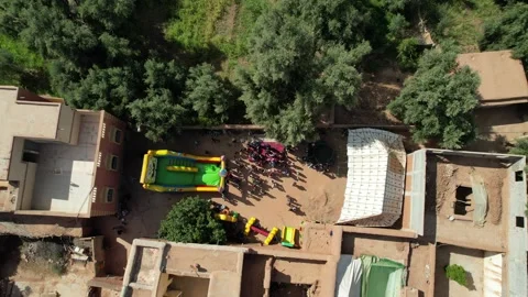 Footage of Post-Quake Support for Children in Taroudante, Morocco May 27,2025 Stock Footage 310035971