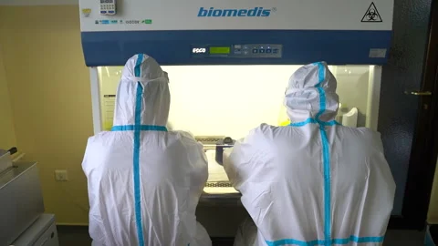 A footage of process of testing on coronavirus ( covid19) Stock Footage 158517398