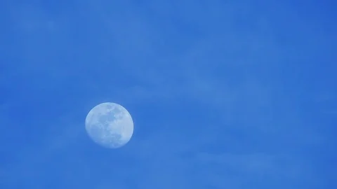 Footage of Real Daytime Moon Time-lapse Stock Footage 80295644