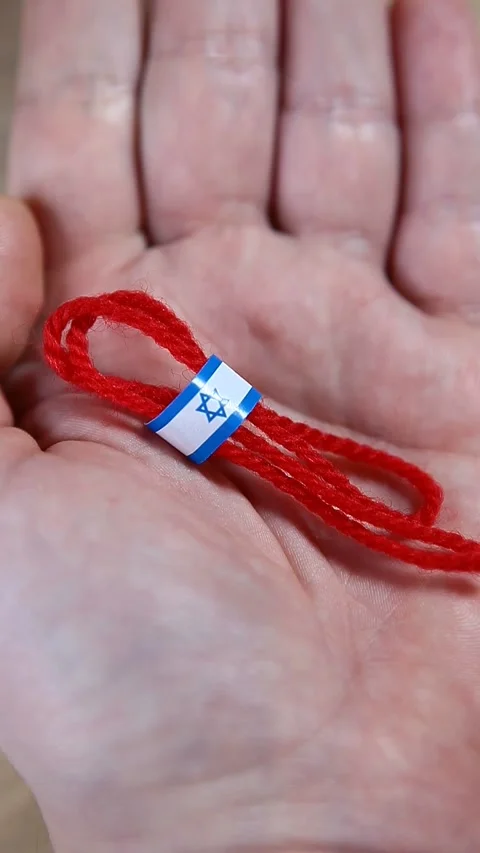 Footage of red thread hand Stock Footage 297467697