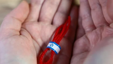 Footage of red thread hand Stock Footage 297468624