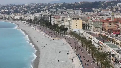 Footage of the second day of confinement in Nice, Paris, NICE, FR - 21 Mar 2021 Video stock 204009725