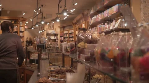 This footage showcases a candy store Stock Footage 232365526