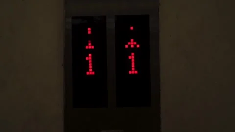 Footage showing the sign of an elevator in motion Stock-Footage 254068615