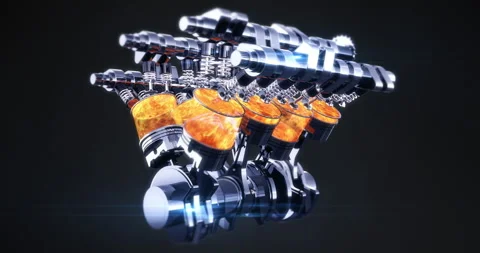 Footage Showing V8 Car Engine Springing to Life at Station. Stock Footage 275966431