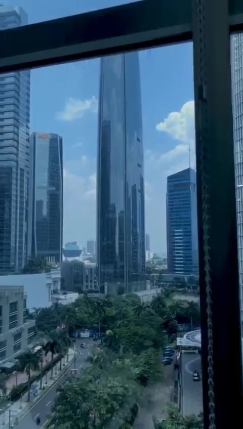 The footage of Skycraper view from the window Stock-Footage 239561351