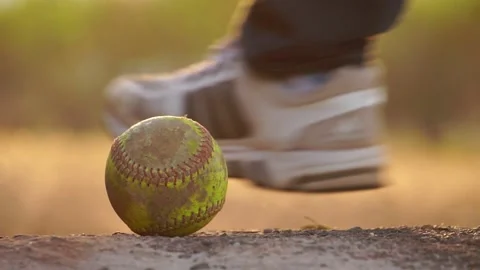 Footage Slow Motion: Baseball and sunset Stock Footage 145354633