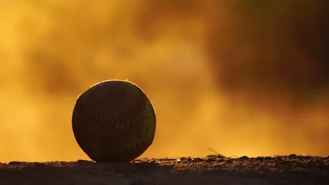 Footage Slow Motion: Baseball and sunset 库存影片 145355169